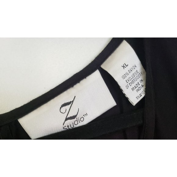 Z STUDIO DRESS BOHO SIZE XL EMBROIDERED BLACK - Picture 4 of 7